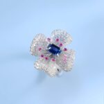 Lab-Created Blue Sapphire Ring in 925 Silver - Model 213JR0003B - Image 2