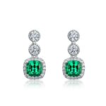 925 Silver Lab-Created Emerald Earrings - Model A73-E2020425