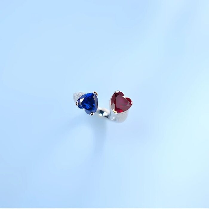 Lab-Created Red & Blue Ring in 925 Silver - Model A73-P2021323B - Image 2