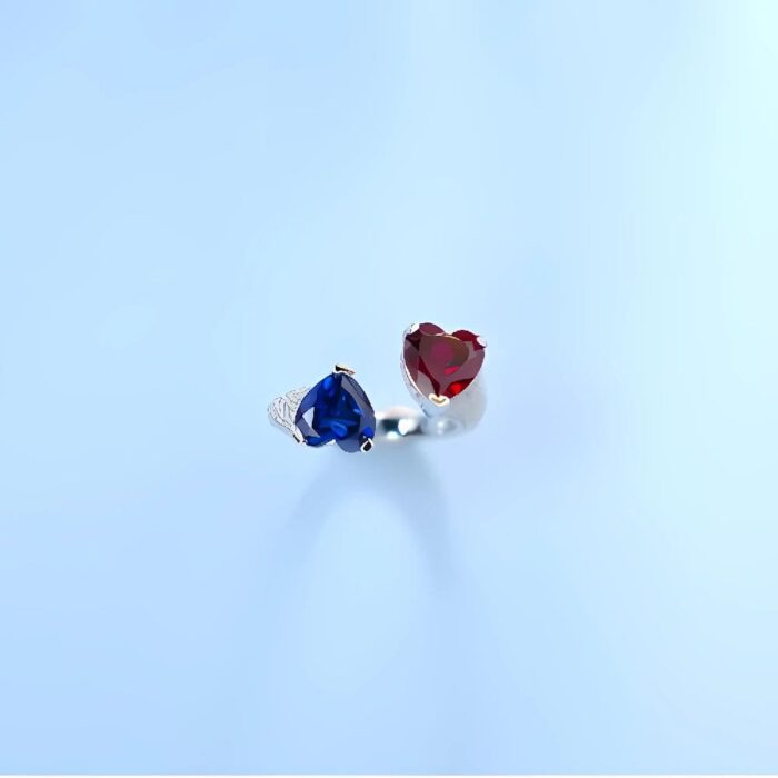 Lab-Created Red & Blue Ring in 925 Silver - Model A73-P2021323B - Image 3