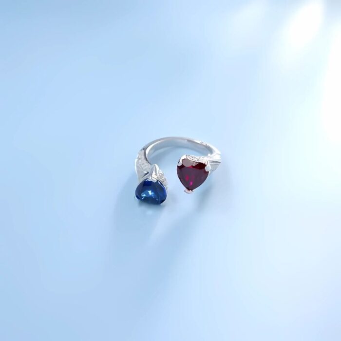 Lab-Created Red & Blue Ring in 925 Silver - Model A73-P2021323B - Image 4
