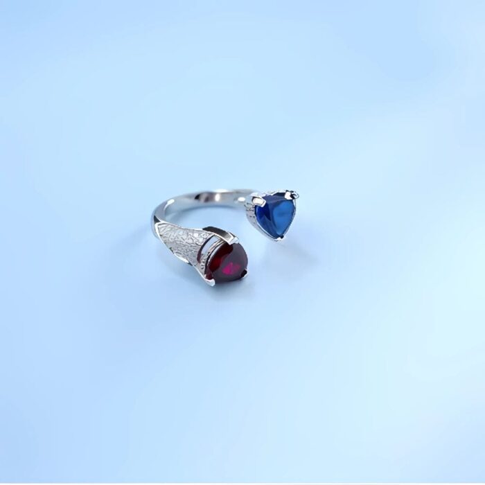 Lab-Created Red & Blue Ring in 925 Silver - Model A73-P2021323B - Image 5