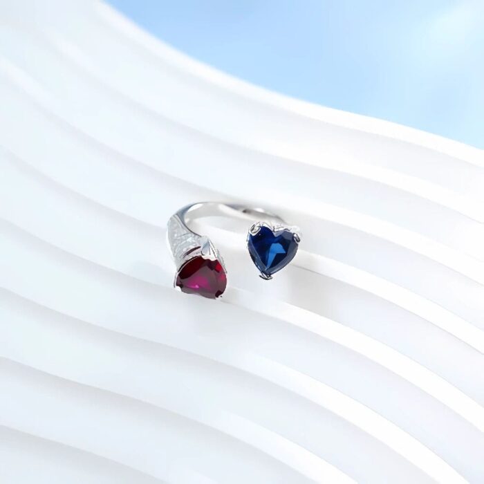 Lab-Created Red & Blue Ring in 925 Silver - Model A73-P2021323B - Image 6