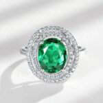 925 Silver Lab-Created Emerald Ring - Model A73-R2020501 - Image 2
