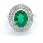 925 Silver Lab-Created Emerald Ring - Model A73-R2020501 - Image 3