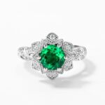 925 Silver Lab-Created Emerald Ring - Model A73-R2020876 - Image 2