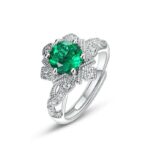 925 Silver Lab-Created Emerald Ring - Model A73-R2020876
