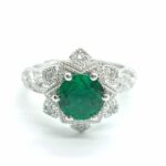 925 Silver Lab-Created Emerald Ring - Model A73-R2020876 - Image 3