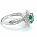 925 Silver Lab-Created Emerald Ring - Model A73-R2020876 - Image 4