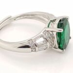 925 Silver Lab-Created Emerald Ring - Model A73-R2020996 - Image 2