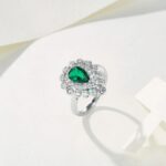 925 Silver Lab-Created Emerald Ring - Model A73-R2105081 - Image 3