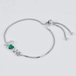 925 Silver Lab-Created Emerald Bracelet - Model A73-B2020429 - Image 2