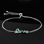 925 Silver Lab-Created Emerald Bracelet - Model A73-B2020429 - Image 3