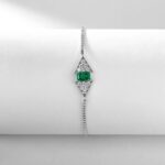 925 Silver Lab-Created Emerald Bracelet - Model A73-B2020865 - Image 2