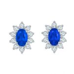 925 Silver Lab-Created Blue Sapphire Earrings - Model A73-E2020114B