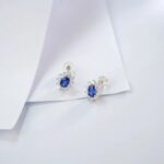 925 Silver Lab-Created Blue Sapphire Earrings - Model A73-E2020114B - Image 2