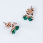 925 Silver Lab-Created Emerald Earrings - Model A73-E2020863-B - Image 4