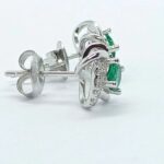 925 Silver Lab-Created Emerald Earrings - Model A73-E2020870 - Image 3