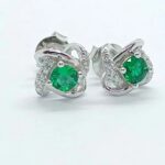 925 Silver Lab-Created Emerald Earrings - Model A73-E2020870 - Image 4