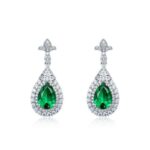 925 Silver Lab-Created Emerald Earrings - Model A73-E2020969