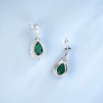 925 Silver Lab-Created Emerald Earrings - Model A73-E2020969 - Image 3