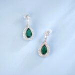 925 Silver Lab-Created Emerald Earrings - Model A73-E2020969 - Image 4
