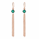 925 Silver Lab-Created Emerald Earrings - Model A73-E2020983