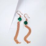 925 Silver Lab-Created Emerald Earrings - Model A73-E2020983 - Image 3