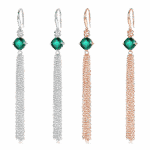 925 Silver Lab-Created Emerald Earrings - Model A73-E2020983 - Image 6