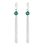 925 Silver Lab-Created Emerald Earrings - Model A73-E2020983R