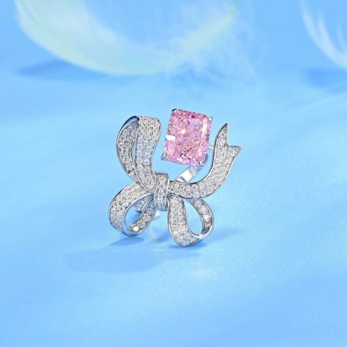 925 Silver Pink Cubic Zirconia Ring - Model CR02291F - Image 2