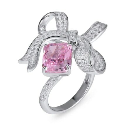 925 Silver Pink Cubic Zirconia Ring - Model CR02291F