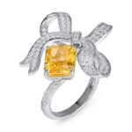 925 Silver Yellow Cubic Zirconia Ring - Model CR02291Y