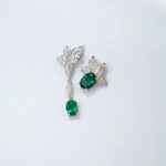 925 Silver Lab-Created Emerald Earrings - Model E0004 - Image 2