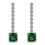 925 Silver Lab-Created Emerald Earrings - Model E0016