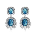 925 Silver Blue Cubic Zirconia Earrings E0042B