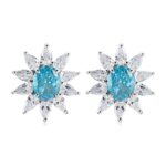 925 Silver Blue Cubic Zirconia Earrings E0074-2