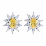 925 Silver Yellow Cubic Zirconia Earrings E0074-3