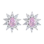 925 Silver Pink Cubic Zirconia Earrings E0074-4