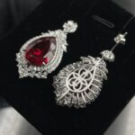 925 Silver Ruby Earrings - Model E0166R - Image 4