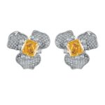 925 Silver Yellow Cubic Zirconia Earrings E-040Y