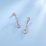 925 Silver Pink Cubic Zirconia Earrings E0625F - Image 3