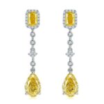 925 Silver Yellow Cubic Zirconia Earrings E0625Y