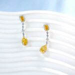925 Silver Yellow Cubic Zirconia Earrings E0625Y - Image 3