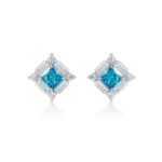 925 Silver Blue Cubic Zirconia Earrings E0643B