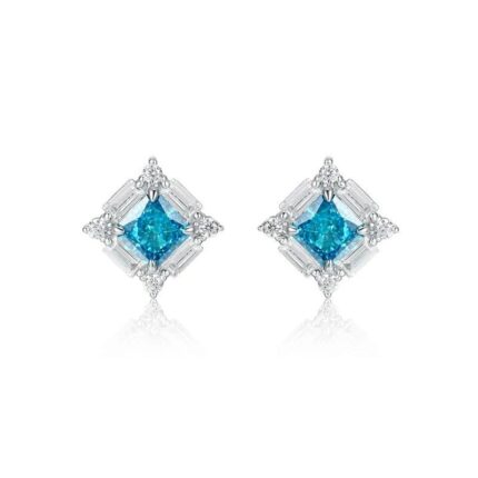 925 Silver Blue Cubic Zirconia Earrings E0643B