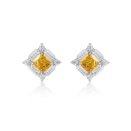 925 Silver Yellow Cubic Zirconia Earrings E0643Y