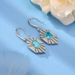 925 Silver Blue Cubic Zirconia Earrings E0676B - Image 3