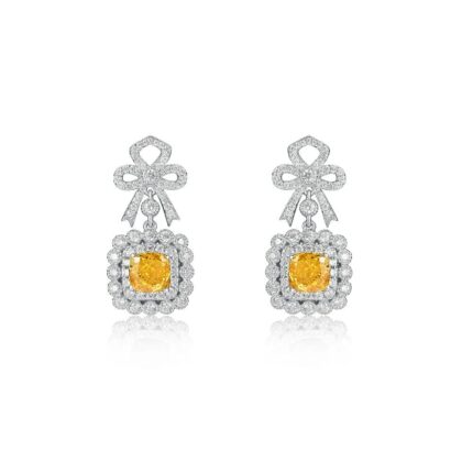 925 Silver Yellow Cubic Zirconia Earrings E0698Y