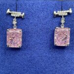 925 Silver Pink Cubic Zirconia Earrings E0756F - Image 4